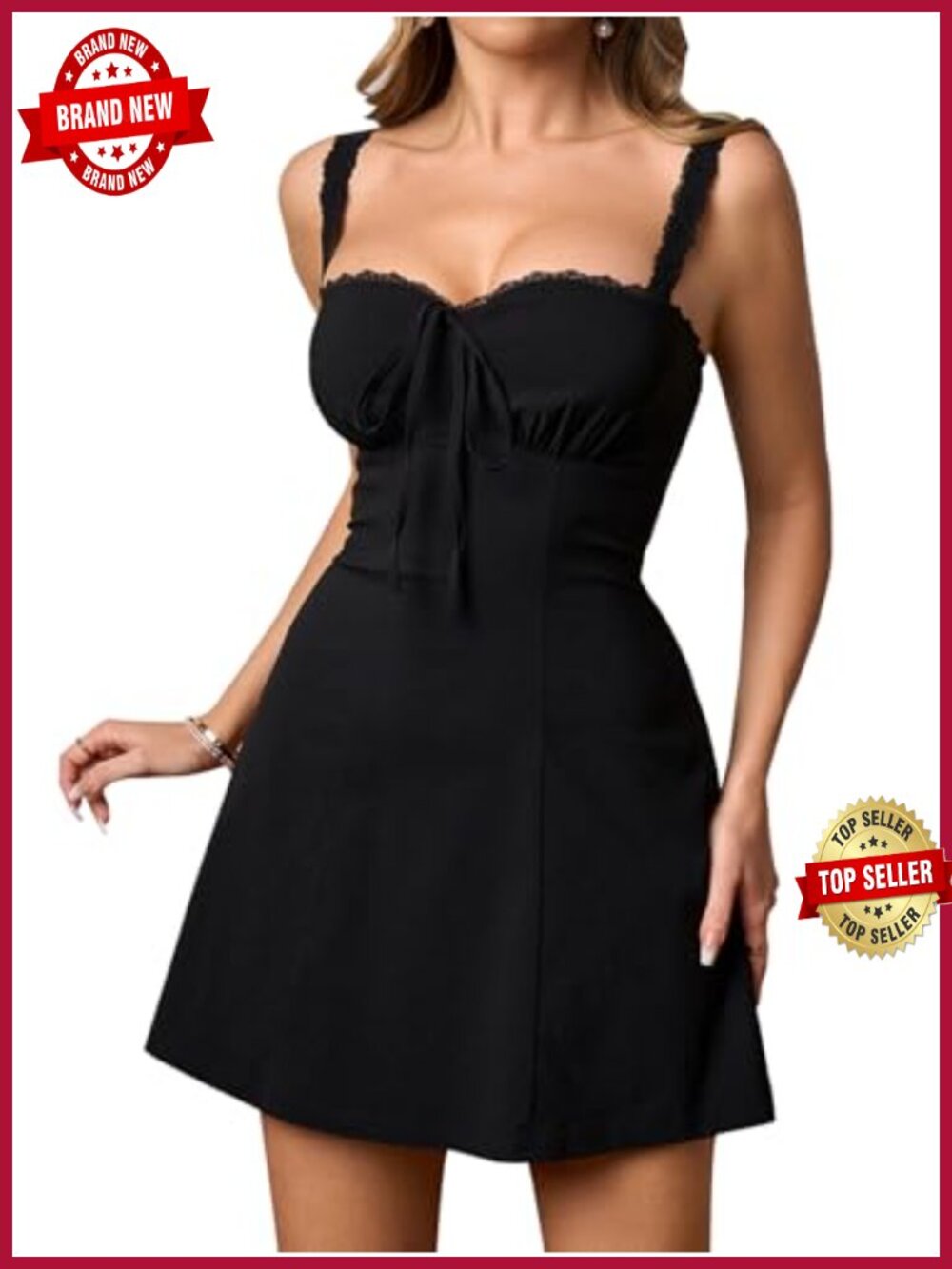 Sleeveless Backless Lace Square Neck A-Line Mini Dress